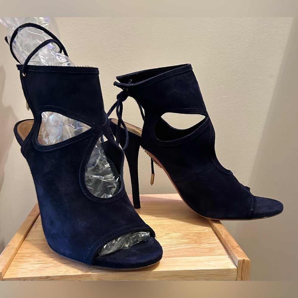 Aquazzura Dark Navy suede Women's Heels